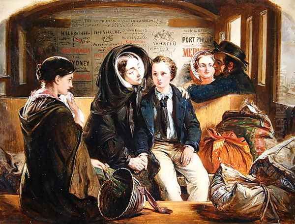 Second Class - The Parting Thus part we rich in sorrow, parting poor., 1855 Oil Painting by Abraham Soloman