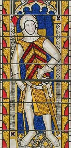 Gilbert de Clare, 3rd Earl of Gloucester 1243-95, after a stained glass window of c.1340 in Tewkesbury Abbey Church Oil Painting by Henry Shaw