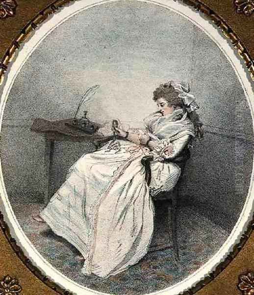 Contemplating the Miniature, engraved and pub. by the artist, 1785 Oil Painting by John Raphael Smith