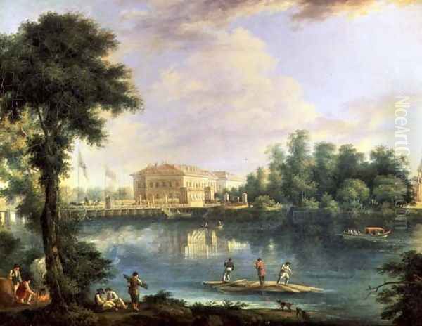 View of the Kamennostrovsky Palace, St. Petersburg Oil Painting by Semen Fedorovich Shchedrin