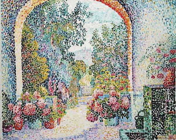 Garden at La Hune, Saint-Tropez, 1909 Oil Painting by Jeanne Semersheim-Desgranges