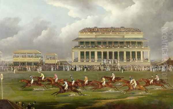 The Finish of the Epsom Derby in 1822 Oil Painting by John Sinclair