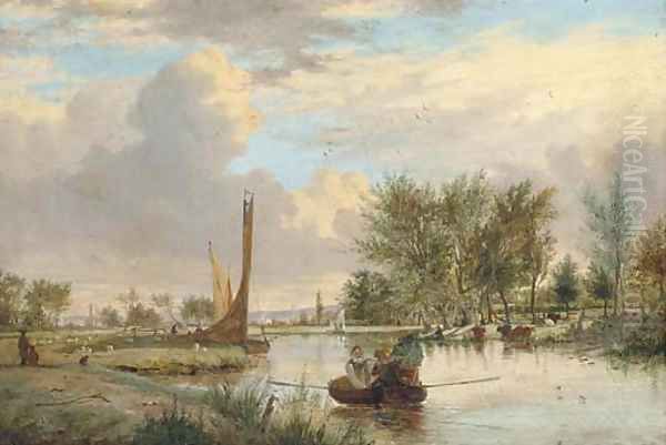 On the Yare Oil Painting by Alfred Stannard