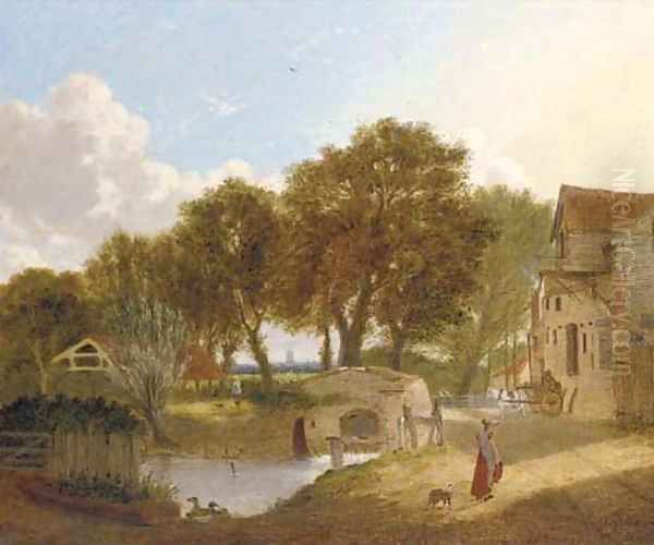 The old mill Oil Painting by Alfred Stannard