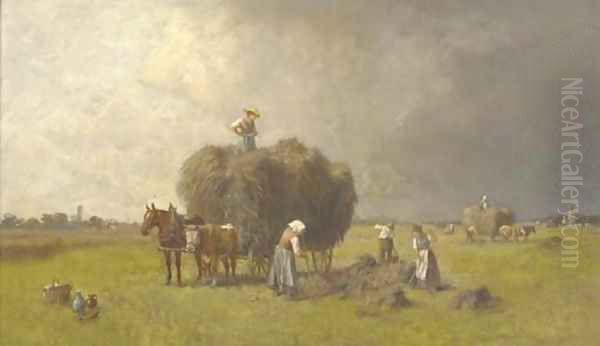 The harvesters Oil Painting by Robert Schleich