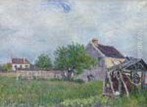 Vieille Chaumiere Aux Sablons Oil Painting by Alfred Sisley