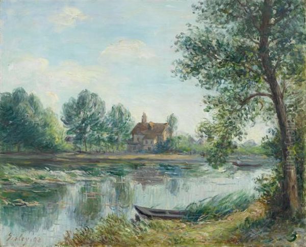 Bords Du Loing A Saint-mammes Oil Painting by Alfred Sisley