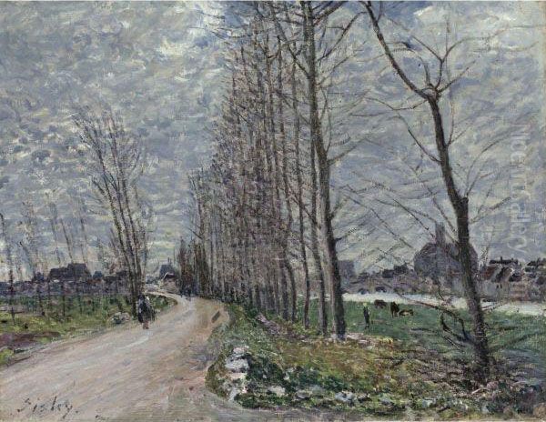 Vue De Moret-sur-loing Oil Painting by Alfred Sisley