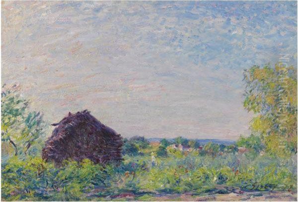 Paysage Au Tas De Bois Oil Painting by Alfred Sisley