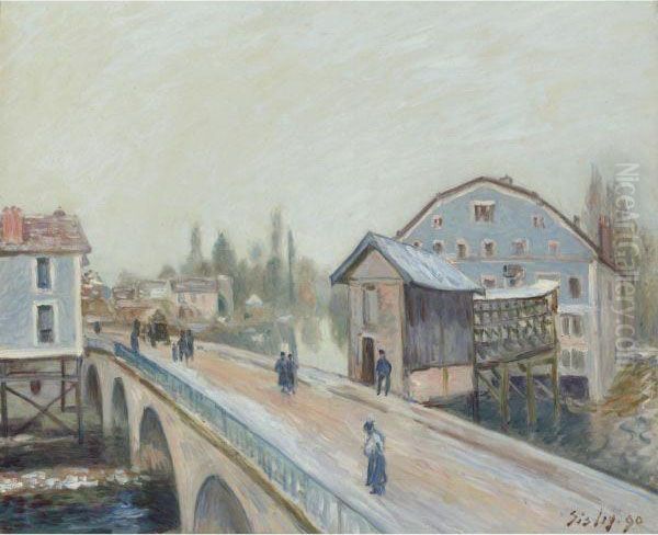 Le Pont De Moret Oil Painting by Alfred Sisley