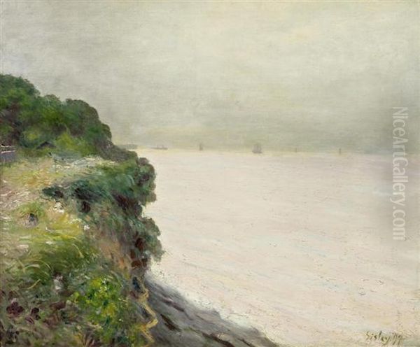 Langland Bay Oil Painting by Alfred Sisley