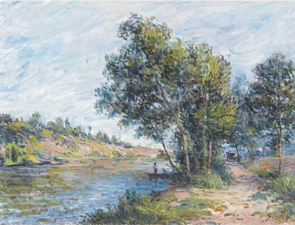 Chemin De Veneux Et Les Coteaux De La Celle Oil Painting by Alfred Sisley