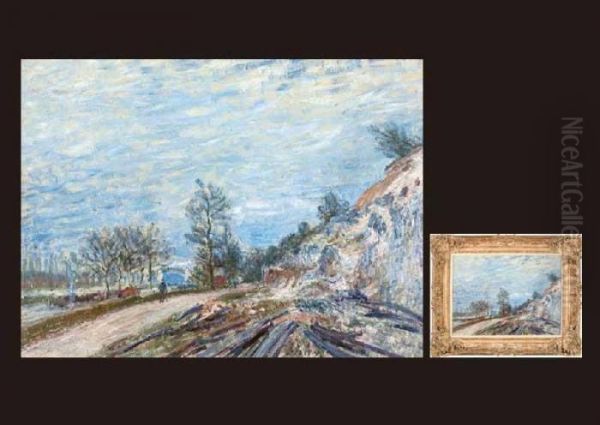 Sur La Route De Moret Oil Painting by Alfred Sisley