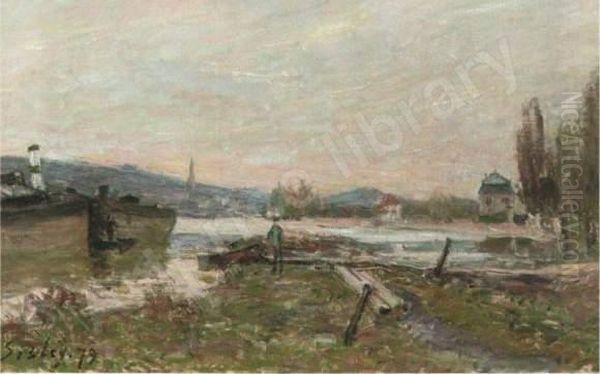 Bord De Seine Pres De Saint Cloud Oil Painting by Alfred Sisley