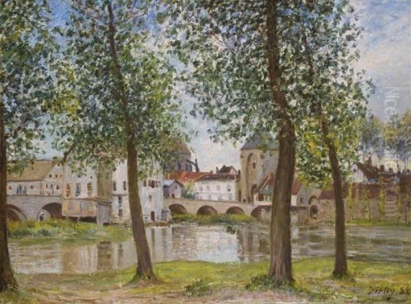 Pont De Moret-sur-loing Oil Painting by Alfred Sisley