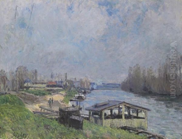 Le Lavoir De Billancourt Oil Painting by Alfred Sisley