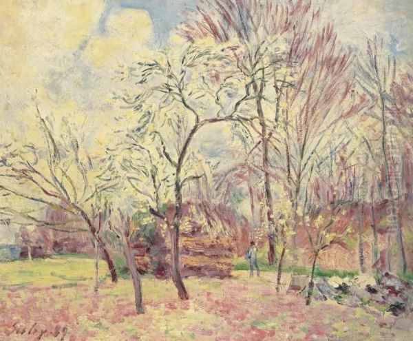 Premier Jour De Printemps A Moret Oil Painting by Alfred Sisley