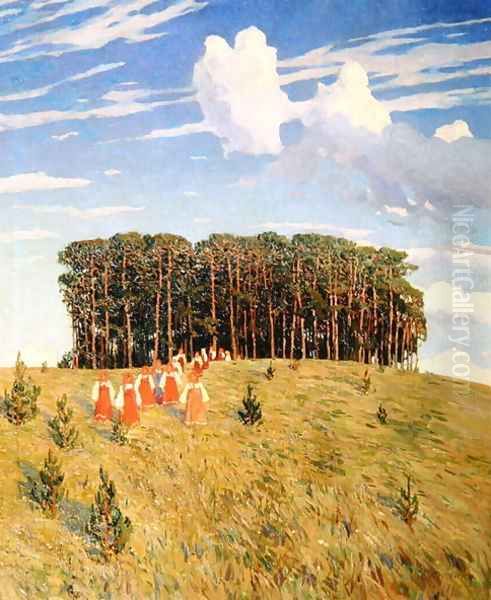 Slavic Celebration, 1911 Oil Painting by Evgeny Ivanovich Stolista