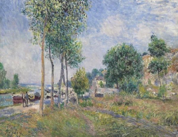 Entre Moret Et Saint-mammes Oil Painting by Alfred Sisley