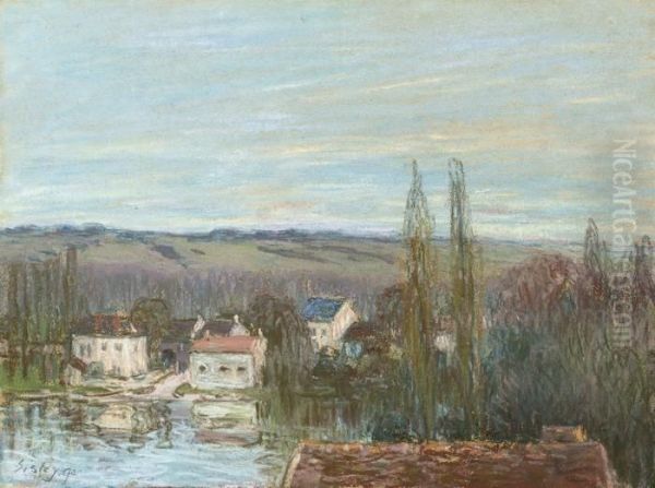 Abreuvoir De Marly Oil Painting by Alfred Sisley