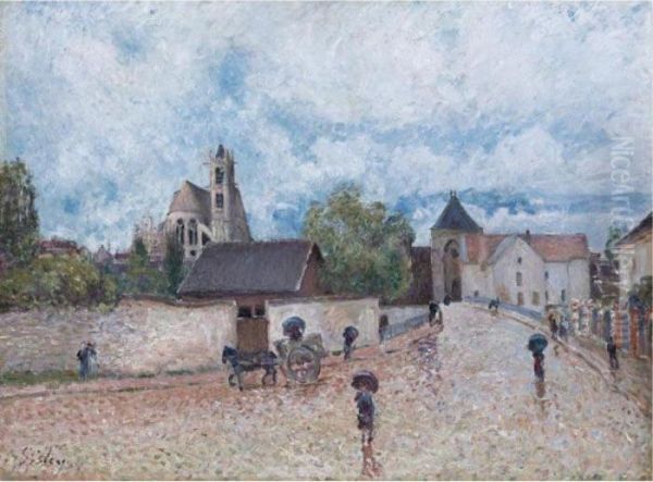 Moret-sur-loing, Temps De Pluie Oil Painting by Alfred Sisley