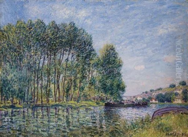 Tournant Du Loing A Moret. Printemps Oil Painting by Alfred Sisley