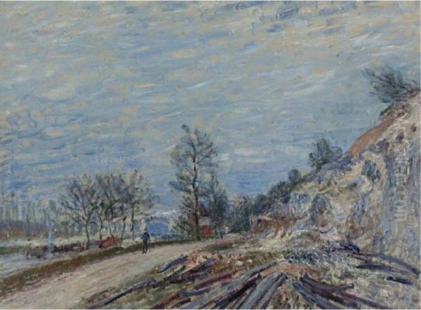 Sur La Route De Moret Oil Painting by Alfred Sisley