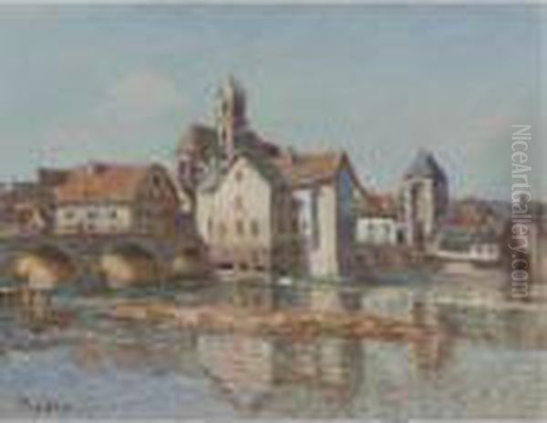 Le Pont De Moret Oil Painting by Alfred Sisley