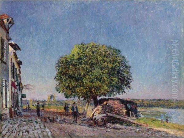 Le Marronnier A Saint-mammes Oil Painting by Alfred Sisley