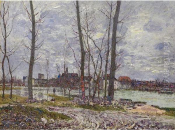 L'inondation A Moret-sur-loing Oil Painting by Alfred Sisley