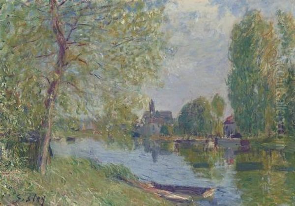 Le Printemps A Moret-sur Loing Oil Painting by Alfred Sisley