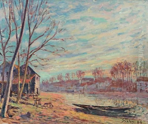 Le Chantier De Matrat A Moret Sur Loing Oil Painting by Alfred Sisley