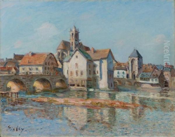 Le Pont De Moret Oil Painting by Alfred Sisley