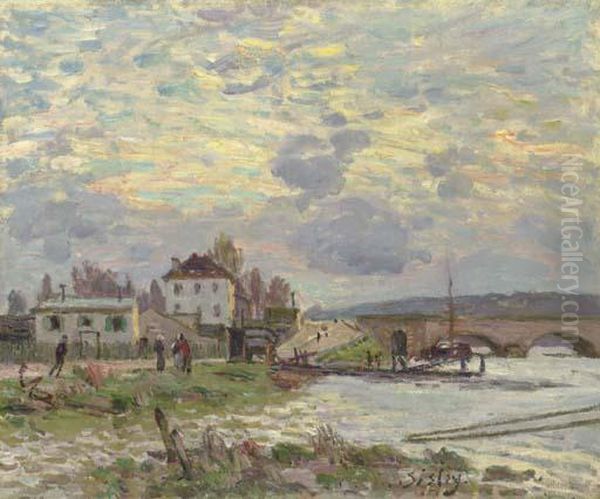 Le Pont De Sevres Oil Painting by Alfred Sisley