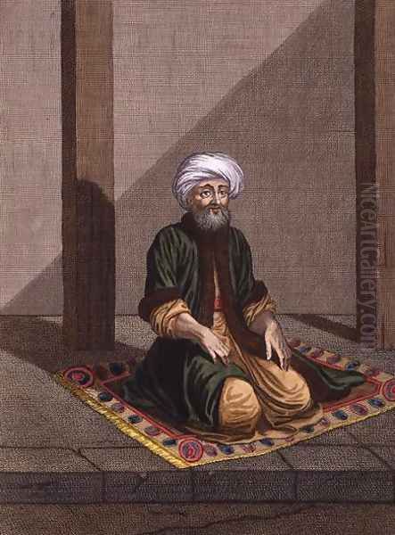 Turkish Man, praying, 18th century Oil Painting by Gerard Jean Baptiste Scotin