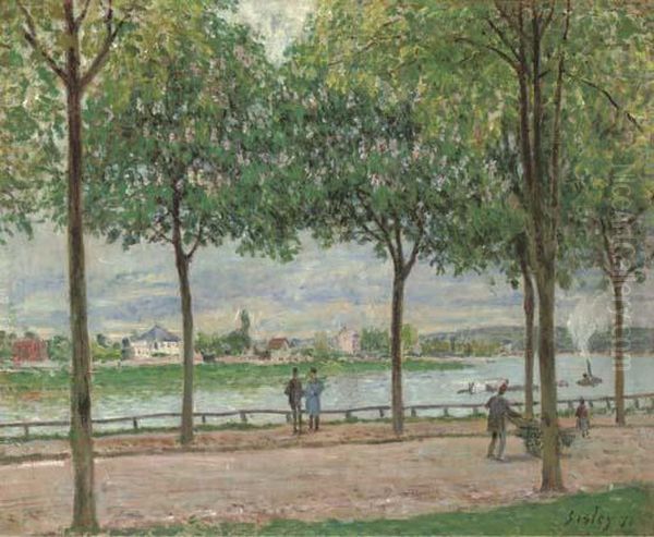 Promenade Des Marronniers Oil Painting by Alfred Sisley