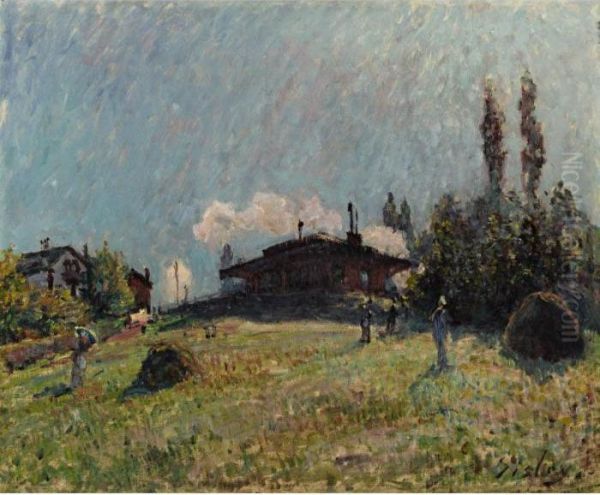 La Station A Sevres Oil Painting by Alfred Sisley