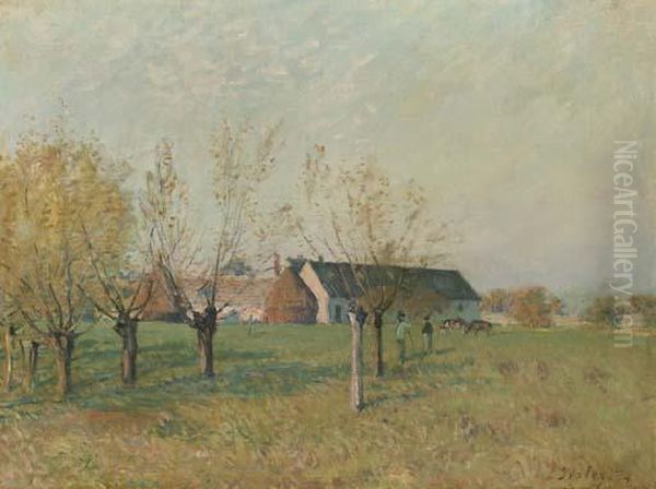 La Ferme Du Trou D'enfer, Matinee D'automne Oil Painting by Alfred Sisley