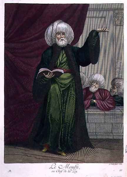 The Mufti, or Master of the Law, 18th century Oil Painting by Gerard Jean Baptiste Scotin