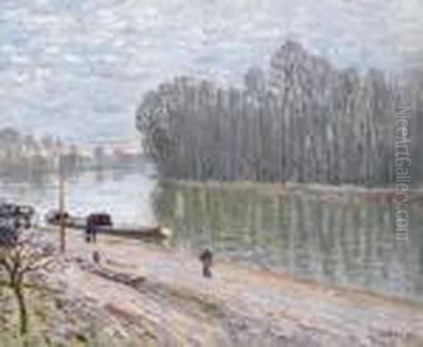 Bords Du Loing, Effet Du Matin Oil Painting by Alfred Sisley