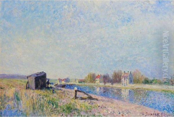 Le Loing A Saint-mammes Oil Painting by Alfred Sisley