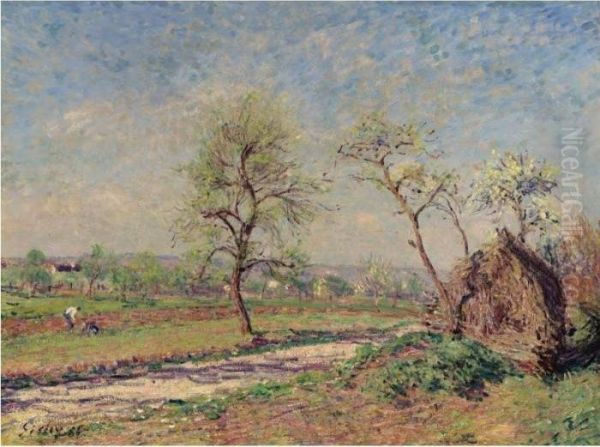 Route A Veneux Oil Painting by Alfred Sisley