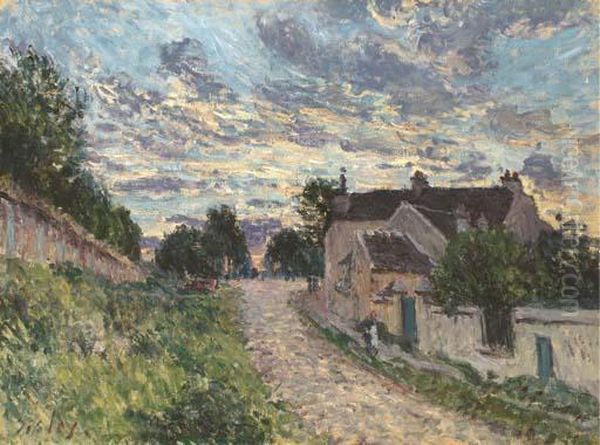 Un Chemin A Louveciennes Oil Painting by Alfred Sisley