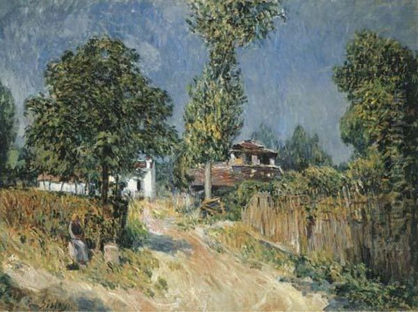 Chemin Montant Au Mont Valerien Oil Painting by Alfred Sisley