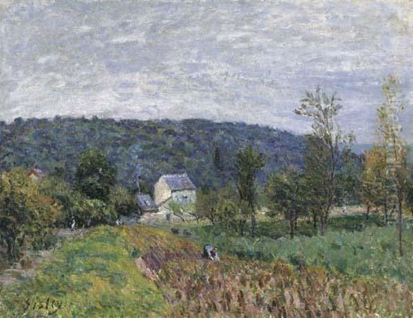 Soir D'automne Aux Environs De Paris Oil Painting by Alfred Sisley