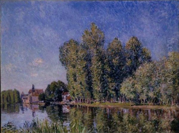 Le Loing A Moret Oil Painting by Alfred Sisley