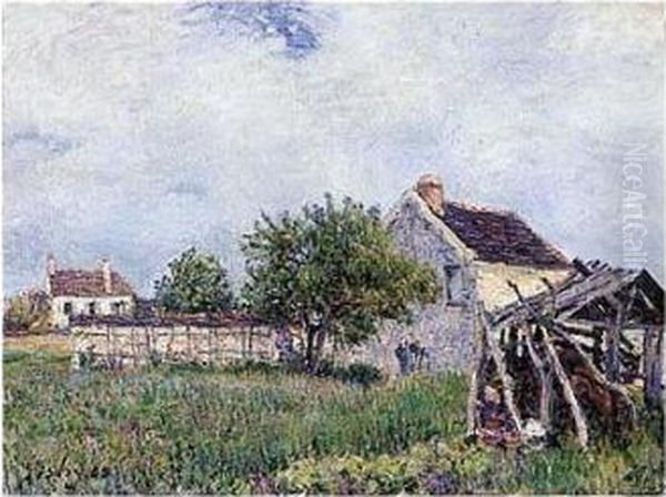 Vieille Chaumiere Aux Sablons Oil Painting by Alfred Sisley