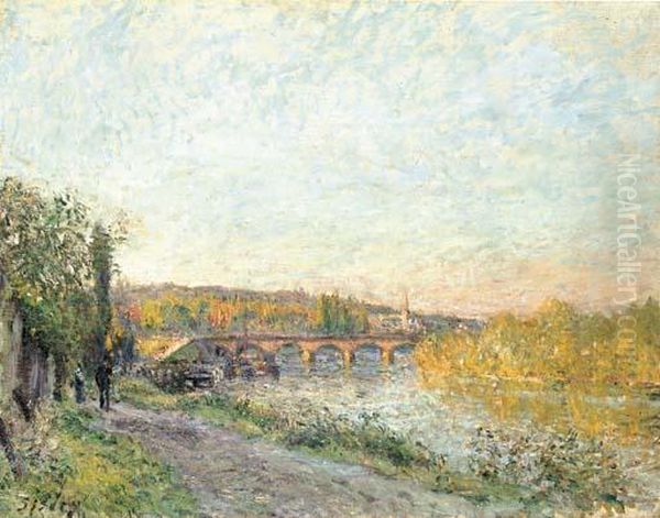 Le Pont De Sevres Oil Painting by Alfred Sisley