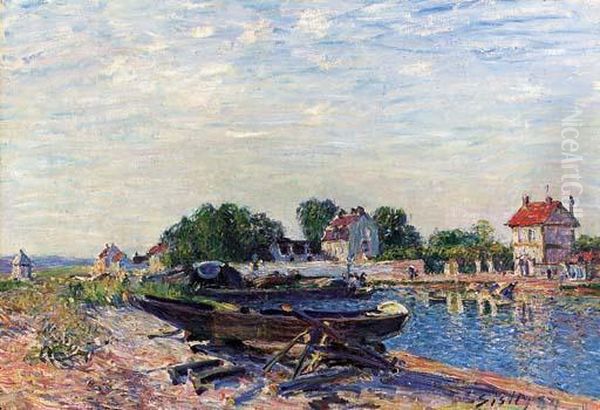 Le Loing A Saint-mammes Oil Painting by Alfred Sisley