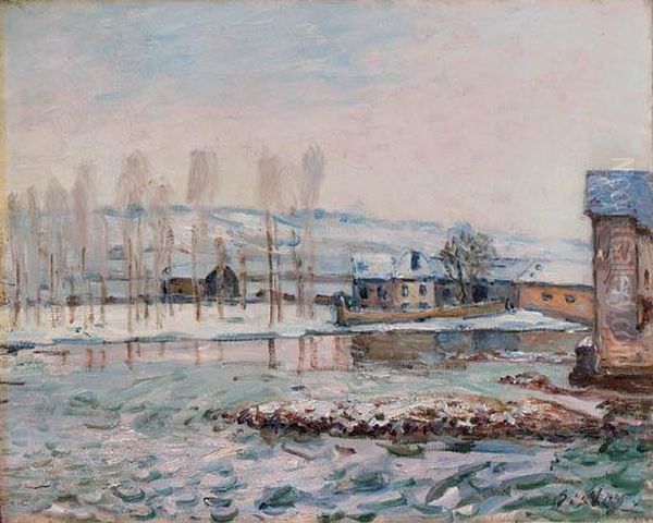 Les Moulins De Moret Oil Painting by Alfred Sisley